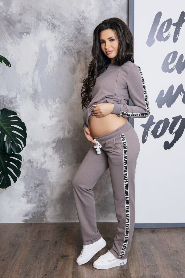 maternity pants lilac gray