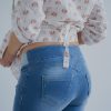 blue maternity jeans with back pockets, skinny maternity jeans