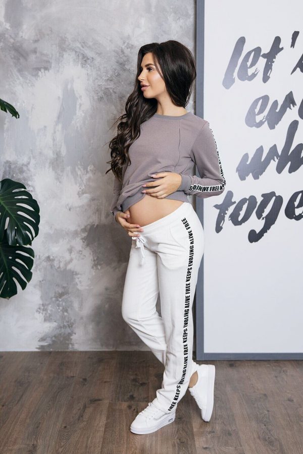 maternity pants light cream