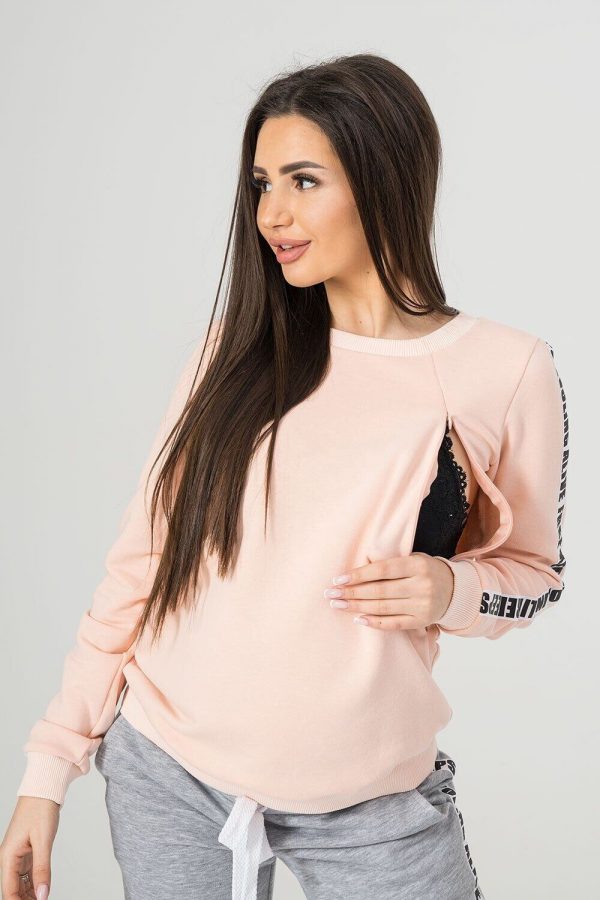 side slit on zipper for breastfeeding, maternity clothes boutique