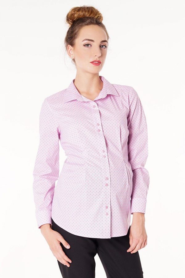 maternity blouse with front opening on buttons