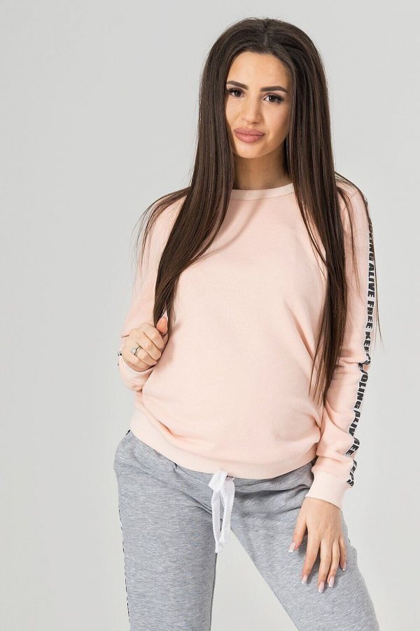 maternity sweat shirt long sleeve pink blush