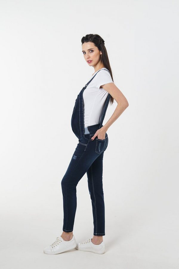 maternity overalls navy blue denim