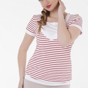 maternity top red stripe