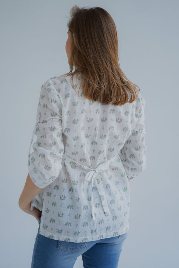 back view of maternity blouse