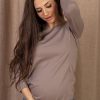maternity long sleeve shirt mocha color, maternity clothes online