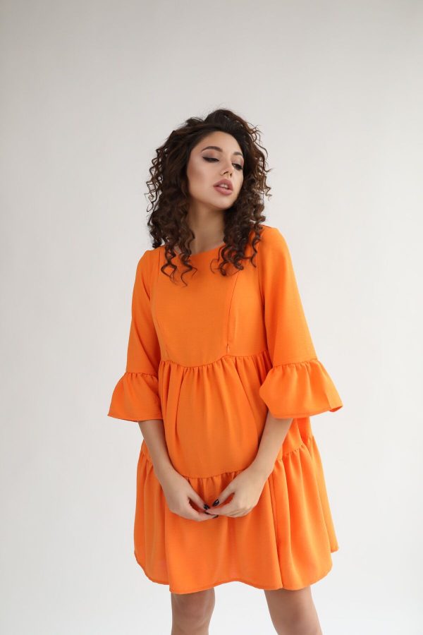 maternity nursing dress orange