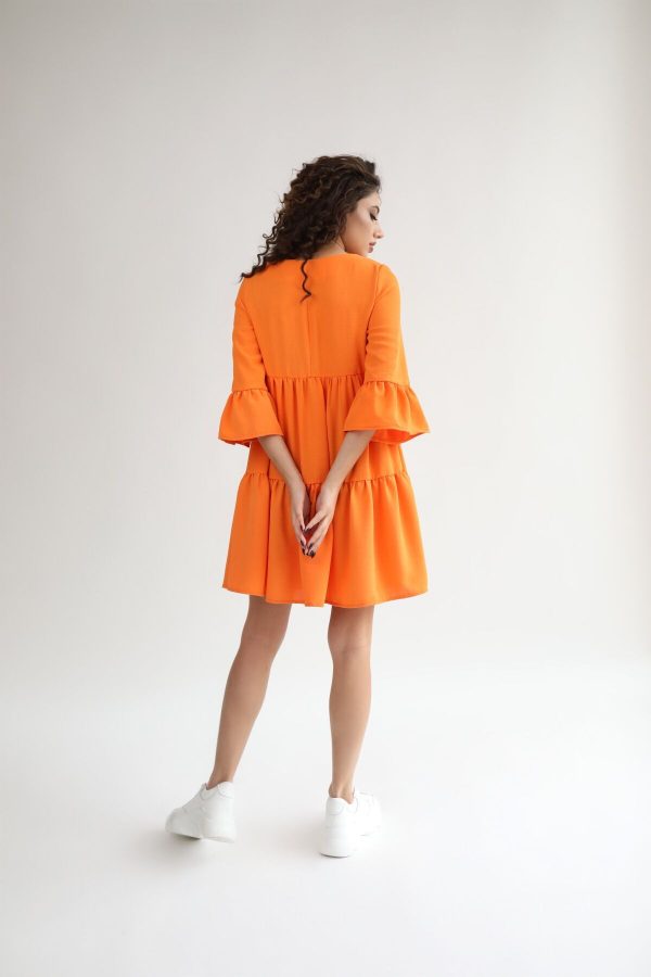 maternity-nursing -dress-orange