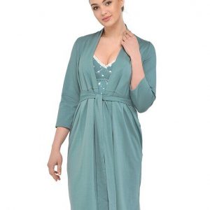 maternity robe blue mint