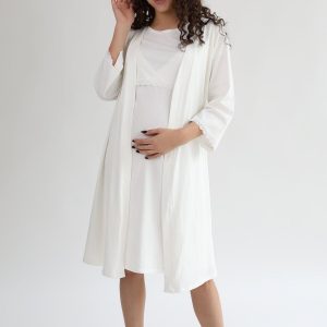 light cream color maternity robe