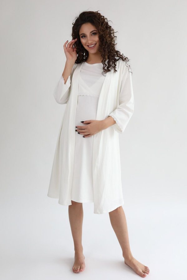 light cream color maternity robe