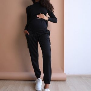 maternity pants black