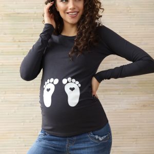 maternity long sleeve shirt graphite