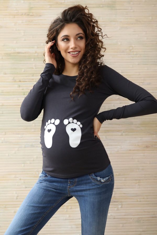 maternity long sleeve shirt graphite