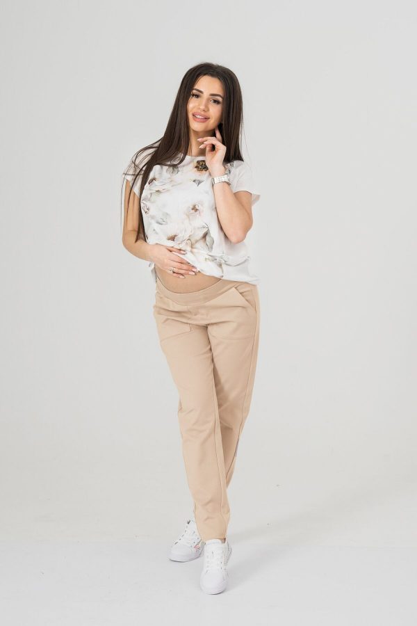 maternity trousers beige