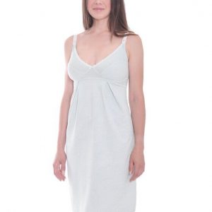 light grey maternity night dress, breastfeeding sleepwear