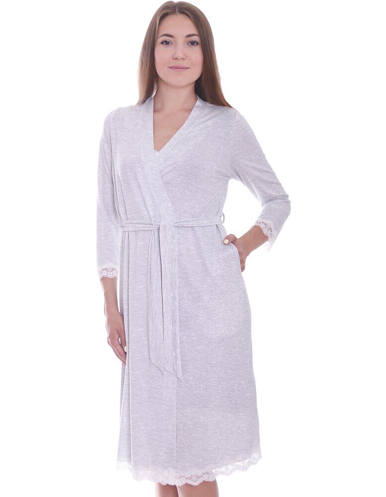 light color nursing robe with 3/4 sleeve and tie front closure, maternity robe los angeles