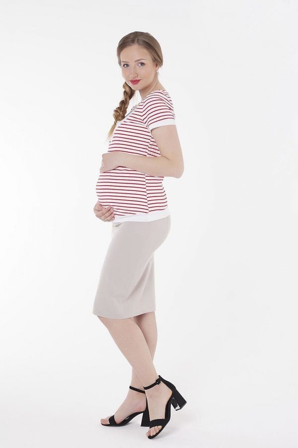 beige maternity skirt