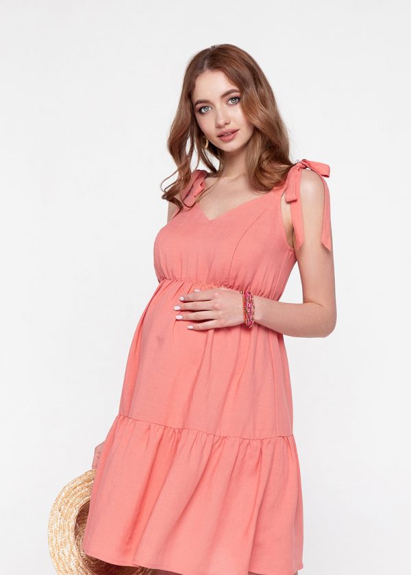 maternity sundress coral summer dress for pregnant