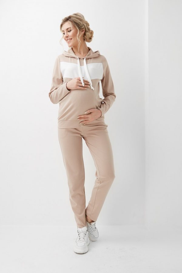 maternity sweatsuit beige