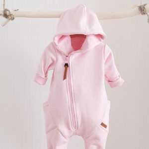 hooded newborn overalls pinkpink