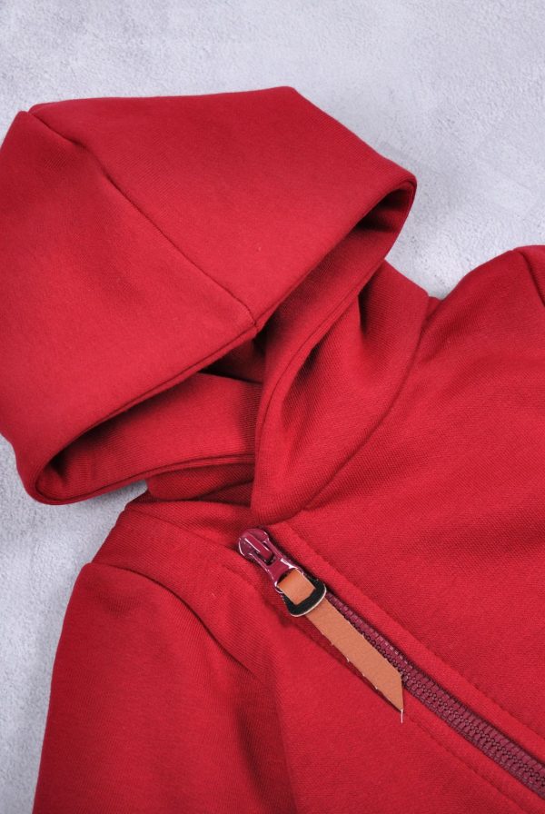 hooded newborn overalls red