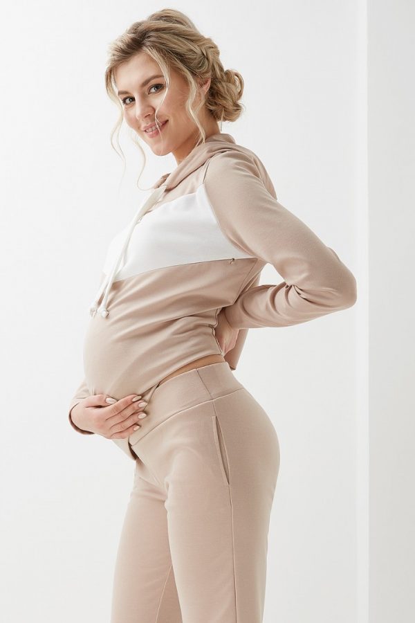 maternity sweatsuit beige