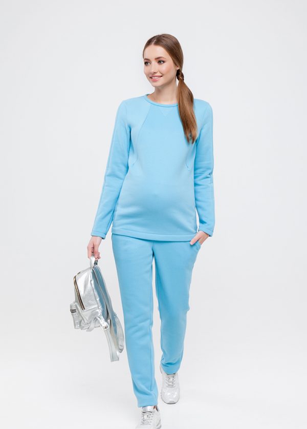 maternity sweatsuit blue