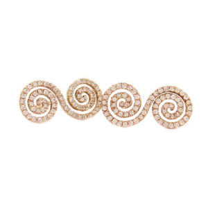 diamond gold earrings spiral