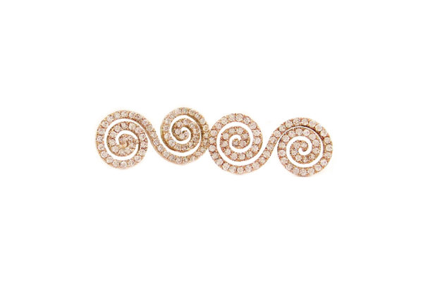 diamond gold earrings spiral