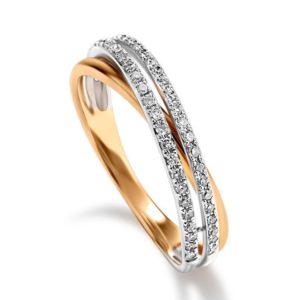 CLASSY DIAMOND RING IN WHITE AND YELLOW GOLD