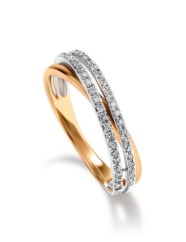 CLASSY DIAMOND RING IN WHITE AND YELLOW GOLD