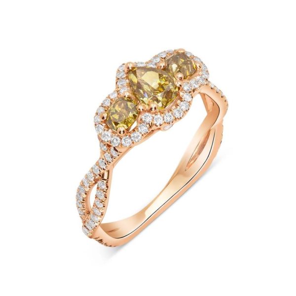 Pear Shape Champagne Diamond Ring