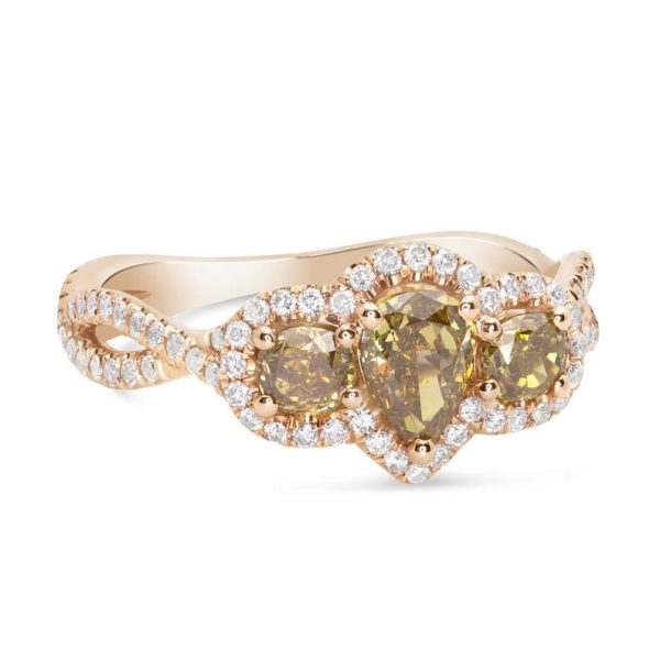 Pear Shape Champagne Diamond Ring